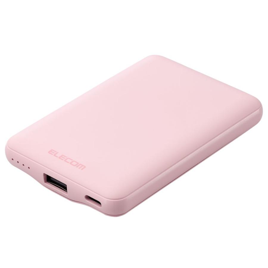 エコレム ELECOM 薄型コンパクトモバイルバッテリー(5000mAh/3A/C×1+A×1) ピンク DE-C45-5000PN