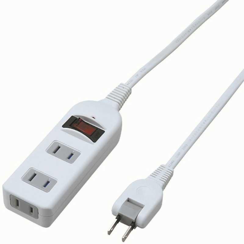 ヤザワ YAZAWA 電源タップ ノイズフィルター集中SW付 (2ピン式･3個口･2m･ホワイト) Y02BKNS312WH