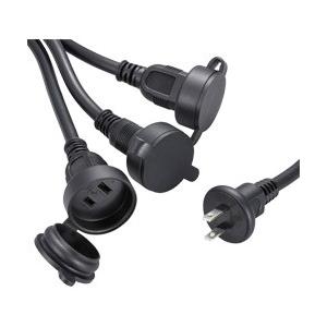 オーム電機 OHM 防雨型 フタ付作業用延長コード 三つ又 2.5m HS-EW3025F3-K