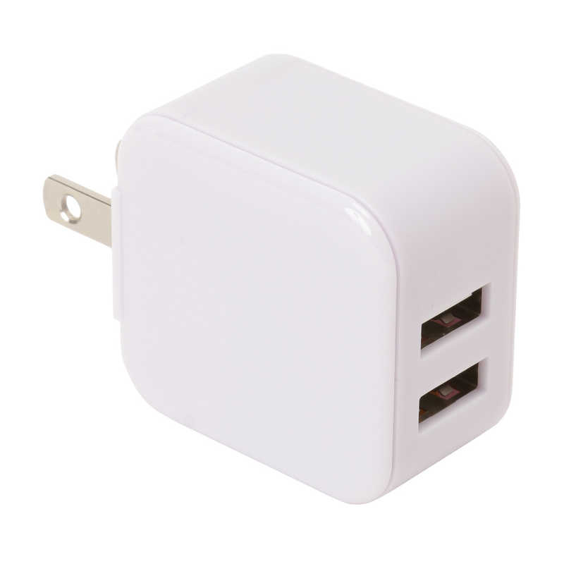 クオリティトラストジャパン USB-A×2ポート スリムACアダプタ 計2．4A パープル QU-029PU