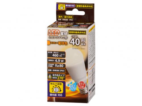 オーム電機 OHM LED電球 ミニクリプトン形 E17 40形 防雨タイプ 電球色 LDA5L-G-E17/D-G11
