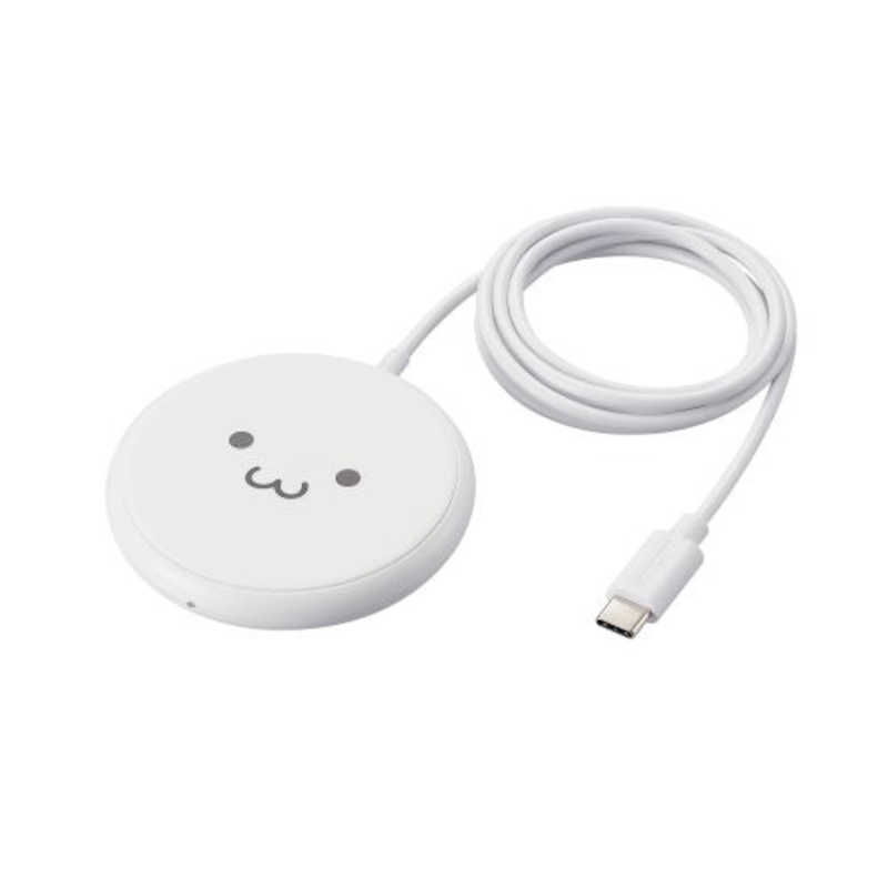 エレコム　ELECOM ケーブル一体型 Qi規格対応ワイヤレス充電器(5W・卓上・1m) ホワイト W-QA25WF