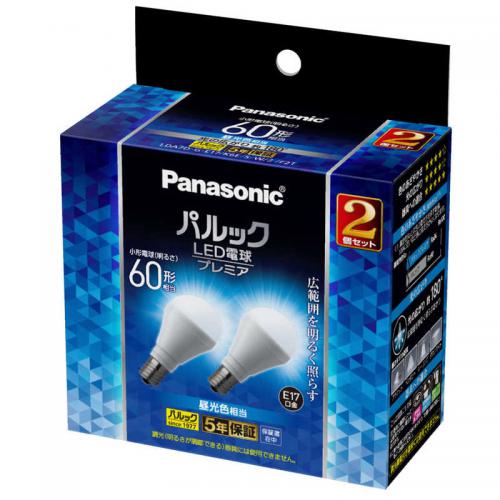 パナソニック Panasonic LED電球 プレミア  E17 昼光色 2個入り LDA7DGE17K60ESW2F2T
