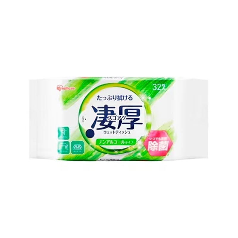 アイリスオーヤマ IRIS OHYAMA 凄厚ウェットティッシュ ノンアルコールタイプ 32枚 FC845PY-WTP-32N1P