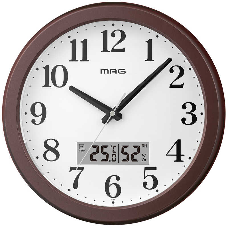 MAG 周囲が暗くなるとライトが自動で点灯する掛時計 明夜(メイヤ) ブラウン W-810 BR-Z