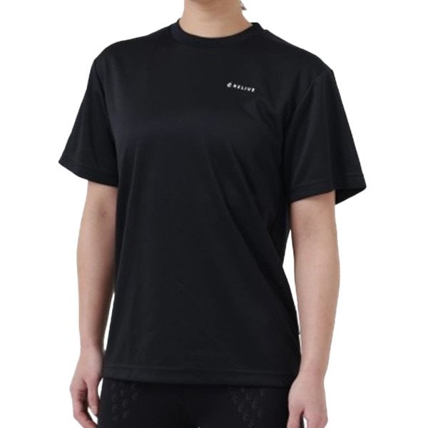 リライブ RELIVE リライブシャツα 半袖 男女兼用 プリントタイプ 丸ネック ポリエステル 黒 Mサイズ TPC-007-BLK-M