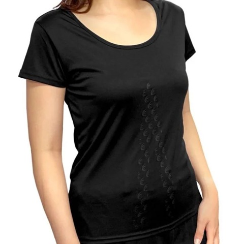 リライブ RELIVE リライブ インナーシャツ 2分袖 レディース Uネック ブラック Mサイズ INU-001-BLK-M