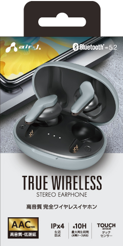AIR-J エアージェイ Bluetooth 高音質 完全ワイヤレスイヤホン シルバー ABT-AP6-SL