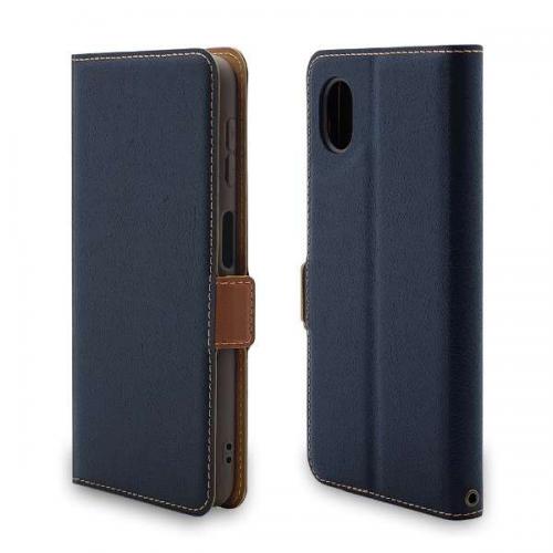 ラスタバナナ RastaBanana Galaxy A23 5G 薄型手帳ケース サイドマグネット ネイビー×ブラウン 7300GA23BO