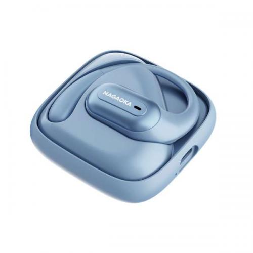 ナガオカ NAGAOKA 完全ワイヤレスイヤホン オープンイヤー型 Bluetooth対応 ライトブルー NOW10LBL