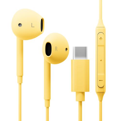 PGA ピージーエー USB Type-C ステレオイヤホン イエロー PG-SEIE2YE7
