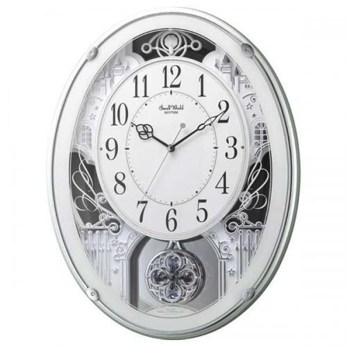 リズム時計 RHYTHM 電波掛け時計 スモールワールドプラウド 4MN523RH05