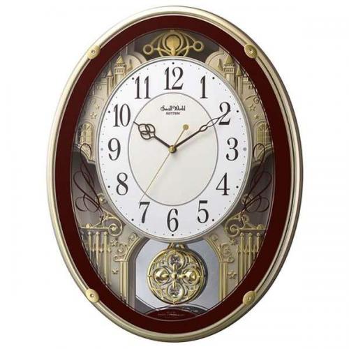 リズム時計 RHYTHM 電波掛け時計 スモールワールドプラウド 茶 4MN523RH06