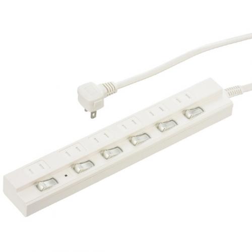 オーム電機 OHM 節電タップ 雷ガード 6個口 3m HS-TPK63W-22