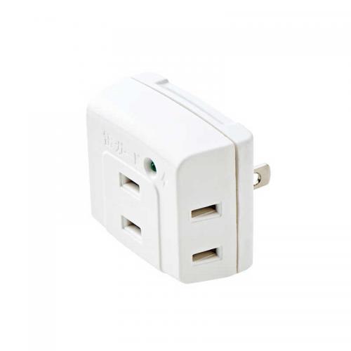 エレコム ELECOM トリプルタップ 雷ガード付き T-KTR01WH