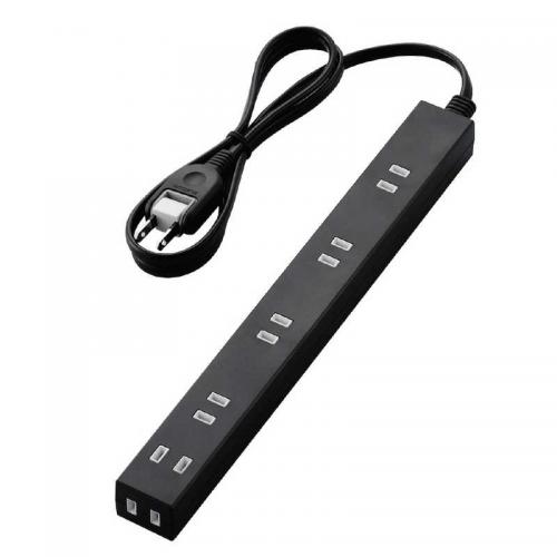 エレコム ELECOM 電源タップ ほこり防止シャッター付きスリムタップ 雷ガード内蔵 T-NSLK-2610BK