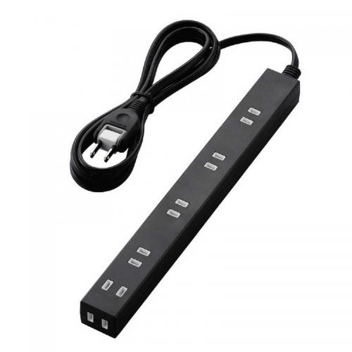 エレコム ELECOM 電源タップ ほこり防止シャッター付きスリムタップ 雷ガード内蔵 T-NSLK-2620BK