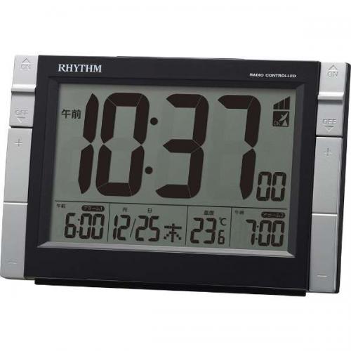 リズム時計 RHYTHM 目覚まし時計 フィットウェーブD223 黒 8RZ223SR02