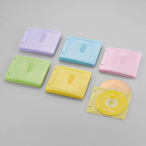 エレコム ELECOM 不織布ケース Blu-ray対応 両面収納2穴付 60枚入 120枚収納 5色アソート CCD-NBWB120ASO