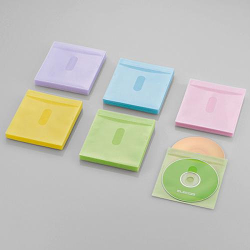 エレコム ELECOM 不織布ケース Blu-ray対応 両面収納 タイトルカード付 60枚入 120枚収納 5色アソート CCD-NIWB120ASO