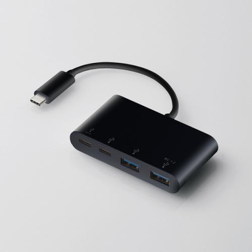 エレコム ELECOM USBHUB USB3.1(Gen1) USB Power Delivery対応 Type-Cコネクタ Aメス2ポート Cメス2ポート バスパワー ブラック U3HC-A423P5BK