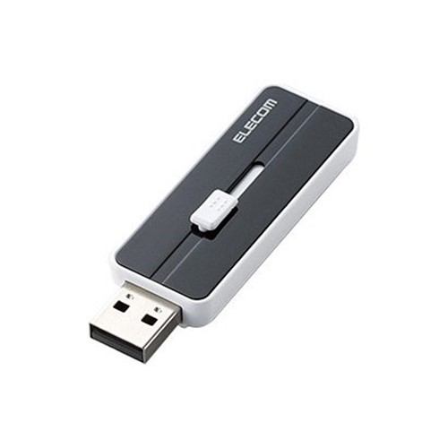 エレコム ELECOM USBメモリ 64GB USB3.1(Gen1) USB3.0 USB2.0 スライド式 Windows11 Mac Chrome ブラック MF-KNU364GBK