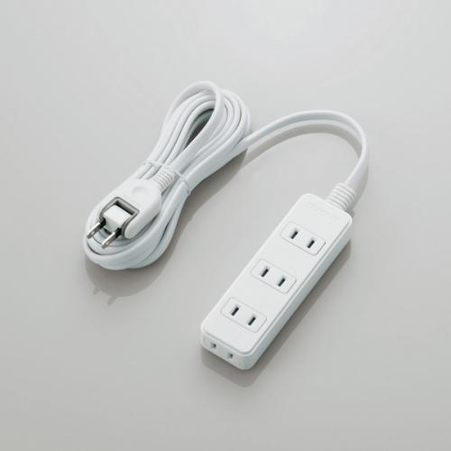エレコム ELECOM スイングプラグタップ 雷ガード 4個口 3m ホワイト T-KS02-2430WH