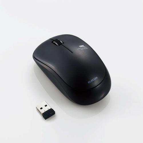 エレコム ELECOM ワイヤレスマウス 無線 IR LED 3ボタン 抗菌 省電力 Mサイズ ブラック ENELOシリーズ エレコム M-IR07DRKBK