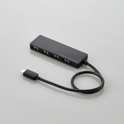 エレコム ELECOM USB2.0HUB Type-C Aメス4ポート バスパワー 30cmケーブル ブラック U2HC-A430BBK