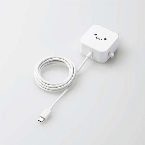 エレコム ELECOM スマホ充電器 AC充電器 タイプC USB-C ケーブル一体型 1.5m ホワイトフェイス ケーブルクリップ スマホ タブレット MPA-ACC20WF