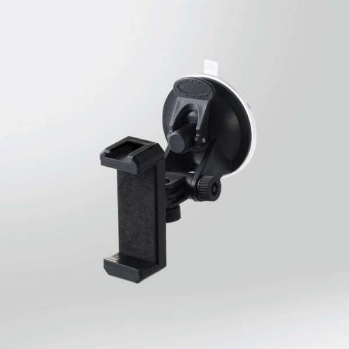 エレコム ELECOM スマホ用ホルダー 吸盤タイプ 縦横撮り対応 定点撮影 ホルダー対応4.0～6.5インチ ブラック アクセサリーシュ P-STSRSUBK