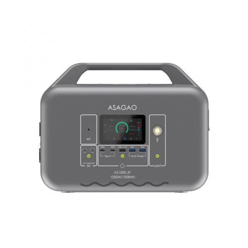 ASAGAO JAPAN リン酸鉄ポータブル電源 AS1000-JP 大容量/急速充電/高出力/防災/アウトドア