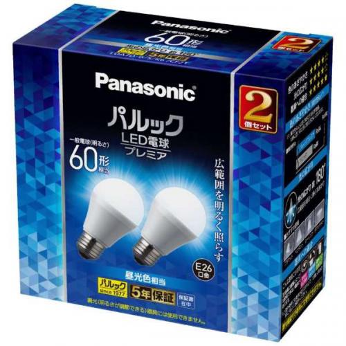 パナソニック Panasonic パルック LED電球 プレミア 60W 昼光色 E26 2個入り LDA7DGSK6CF2T