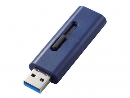 エレコム ELECOM スライド式USB3.2(Gen1)メモリ 32GB ブルー MF-SLU3032GBU