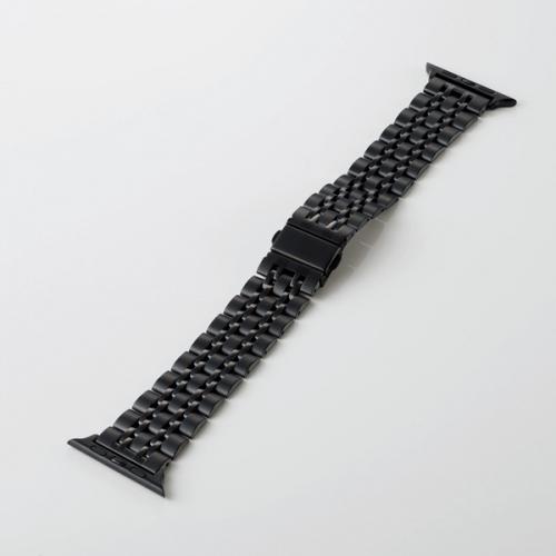 エレコム ELECOM アップル ウォッチ44/42ミリ用ラグジュアリーステンレスバンド AW-44BDSS7BK