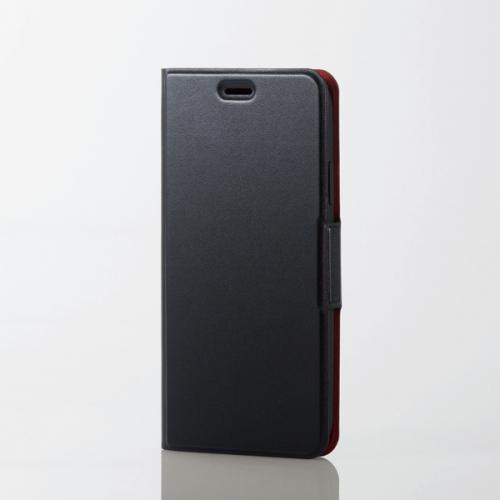 エレコム ELECOM iPhone XR用 ソフトレザーカバー 薄型 磁石付 PM-A18CPLFUBK