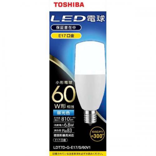 東芝 TOSHIBA LED電球 T形 E17 60W形相当 昼光色 LDT7D-G-E17/S/60V1