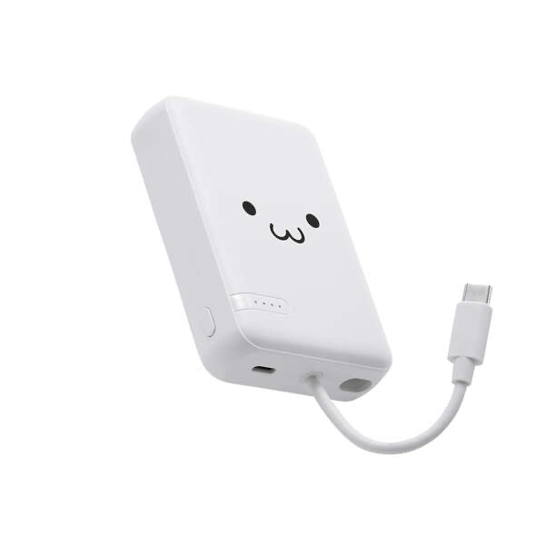 エレコム ELECOM モバイルバッテリー リチウムイオン電池 10000mAh USB PD 20W USB-C USB-Cケーブル一体 シロチャン DE-C63-10000WF