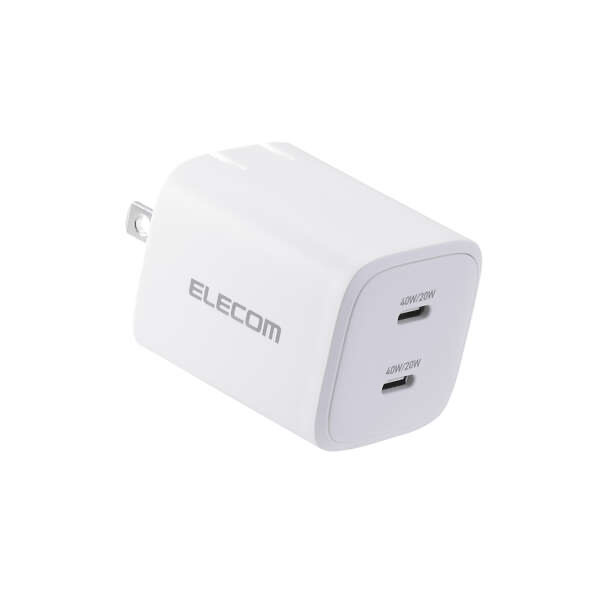エレコム ELECOM AC充電器 スマホ・タブレット用 USB PD 40W USB-C×2 スイングプラグ MPA-AC10640WH