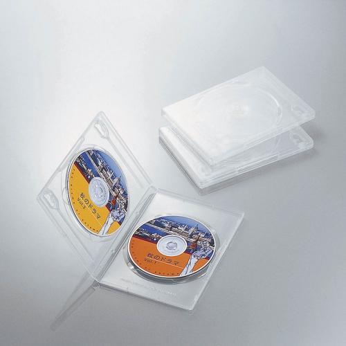 エレコム ELECOM DVDトールケース 2枚収納 クリア 3枚セット CCD-DVD04CR