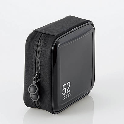 エレコム ELECOM CD/DVDケース セミハード ファスナー付 52枚入 ブラック CCD-H52BK