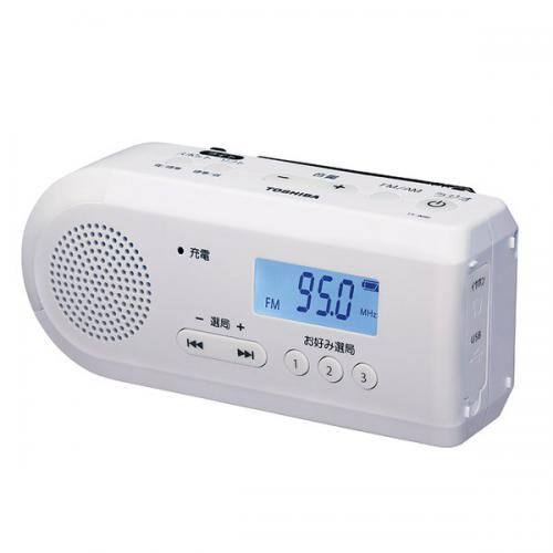 東芝 TOSHIBA FM AM 手回し充電ラジオ ホワイトTY-JKR6-W