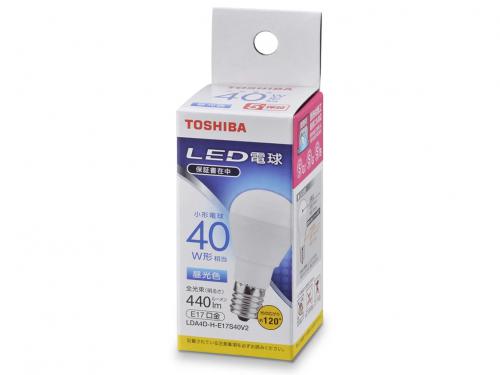 東芝 TOSHIBA LED電球 40形 E17 昼光色  LDA4D-H-E17S40V2