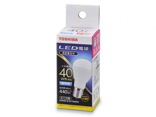 東芝 TOSHIBA LED電球 40形 E17 昼光色  LDA4D-H-E17S40V2