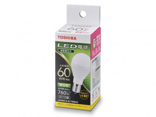 東芝 TOSHIBA LED電球 60形 E17 昼白色 LDA6N-G-E17S60V2