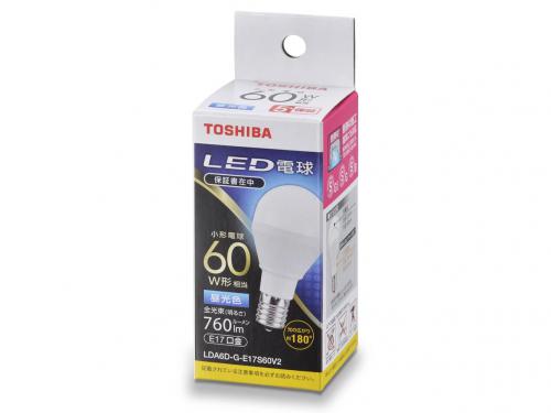 東芝 TOSHIBA LED電球 60形 E17 昼光色 LDA6D-G-E17S60V2
