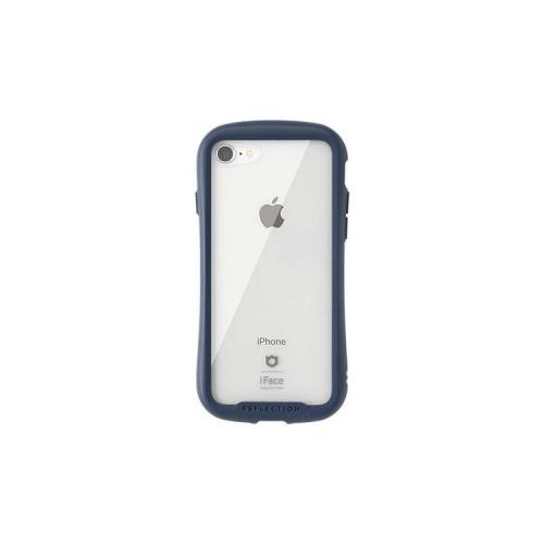 HAMEE iPhone 7/8/SE用 iFace REFLECTION 強化ガラスクリアケース ネイビー 41-907122