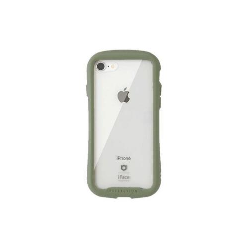 HAMEE iPhone SE(第3/2世代)/8/7 iFace Reflection 強化ガラスクリアケース カーキ 41-907511