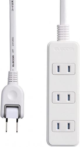 エレコム ELECOM 電源タップ 雷ガード ほこりシャッター 3m T-KST02-22430WH