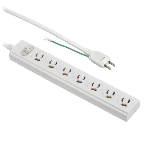 オーム電機 OHM 抜け止めOAタップ アース付き3ピンプラグ対応 雷ガード 7個口 3m HS-TKL733PB3-W